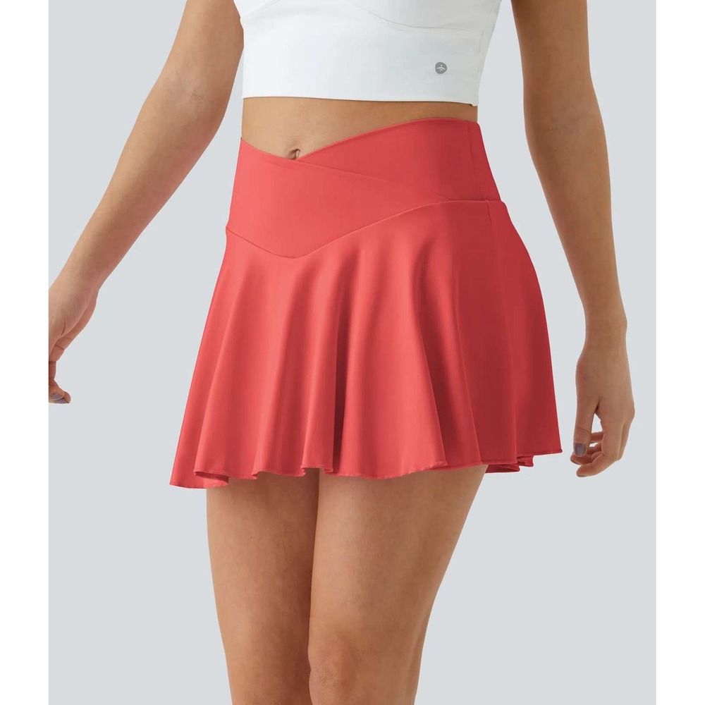 Halara SoftlyZero Airy High Waisted Crossover 2-in-1 Cool Touch Tennis‎ Skirt S